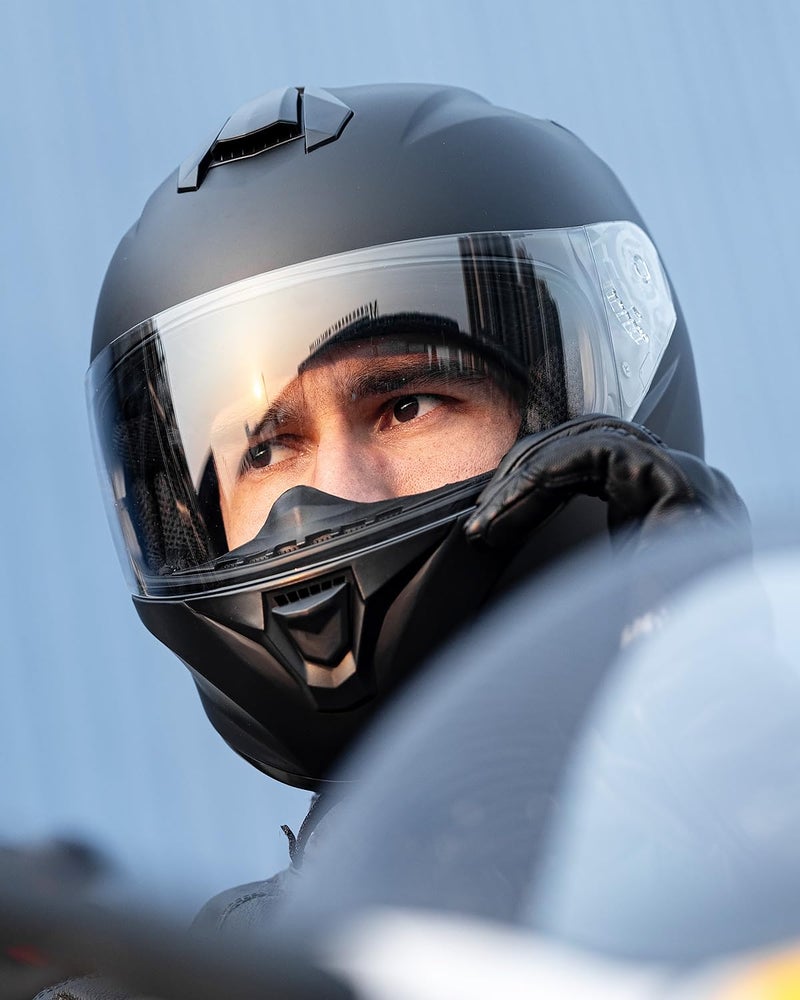 ILM Full Face Motorcycle Street Bike Helmet with Enlarged Air Vents, Free Replacement Visor for Men Women DOT Approved Model ST-06 (Gloss Black, Medium) - Image 3